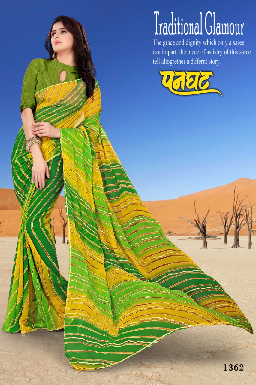 Fc Presents Panghat Collection Of Georgette Leheriya Print Sarees
