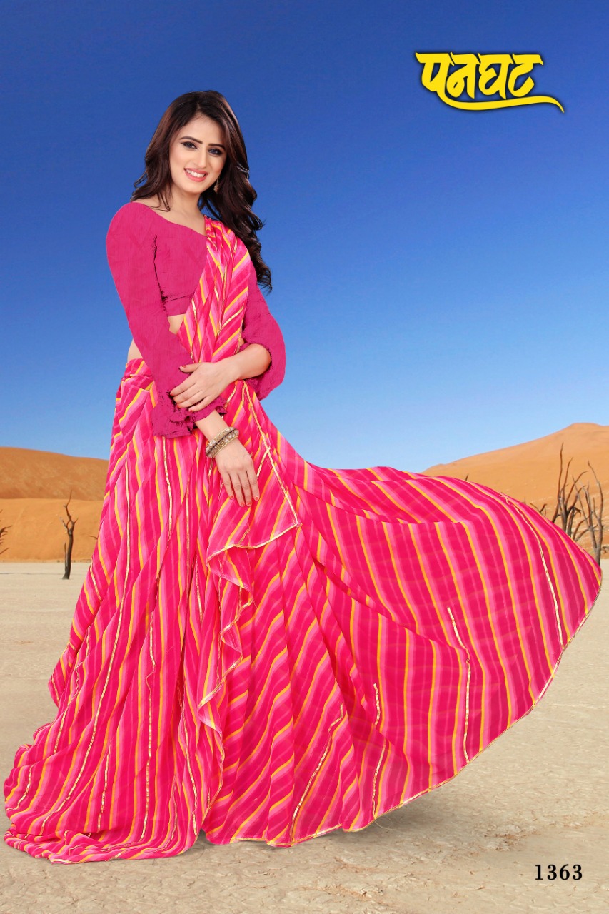 Fc Presents Panghat Collection Of Georgette Leheriya Print Sarees
