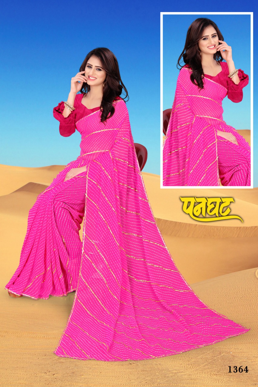 Fc Presents Panghat Collection Of Georgette Leheriya Print Sarees