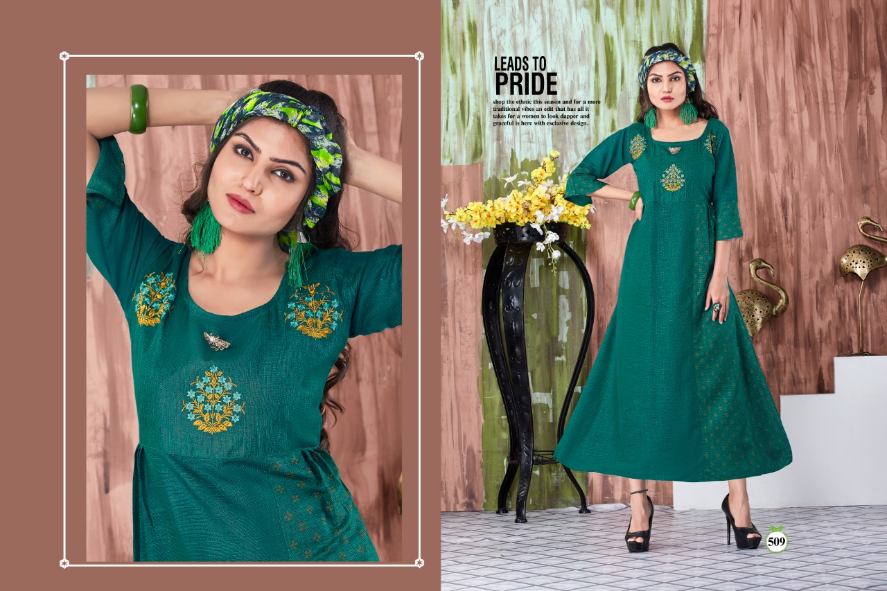 Fc Queen Couture Trendy Lichi Collection Of Fancy Embroidered Designer Kurtis