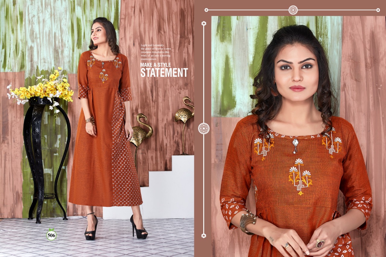 Fc Queen Couture Trendy Lichi Collection Of Fancy Embroidered Designer Kurtis