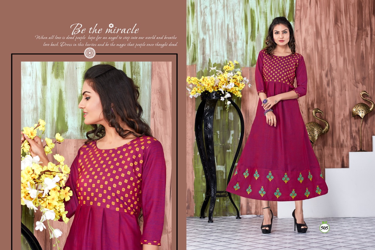 Fc Queen Couture Trendy Lichi Collection Of Fancy Embroidered Designer Kurtis