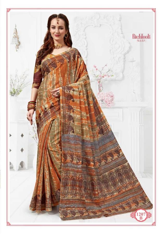 Fc Richlook 12 Collection Of Pure Cotton Fancy Printed Casual Wear Sarees