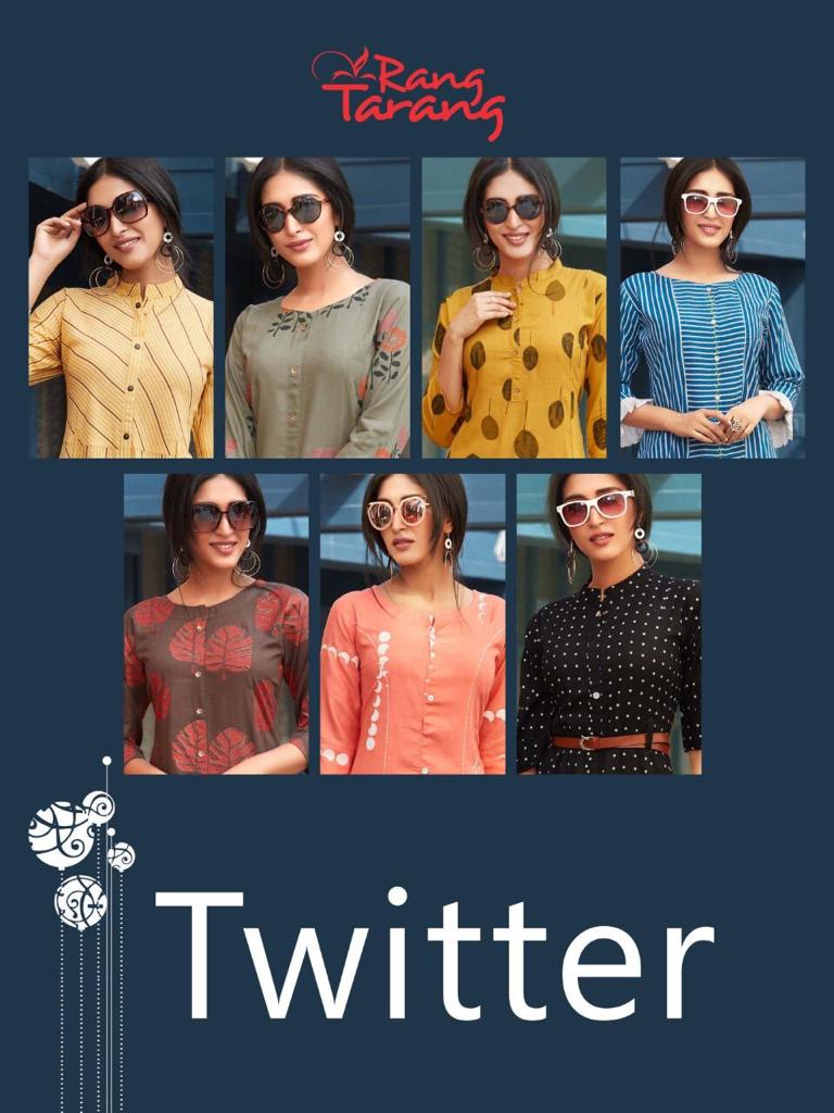 Fc Twitter Printed Slub Rayon Modern Kurtis