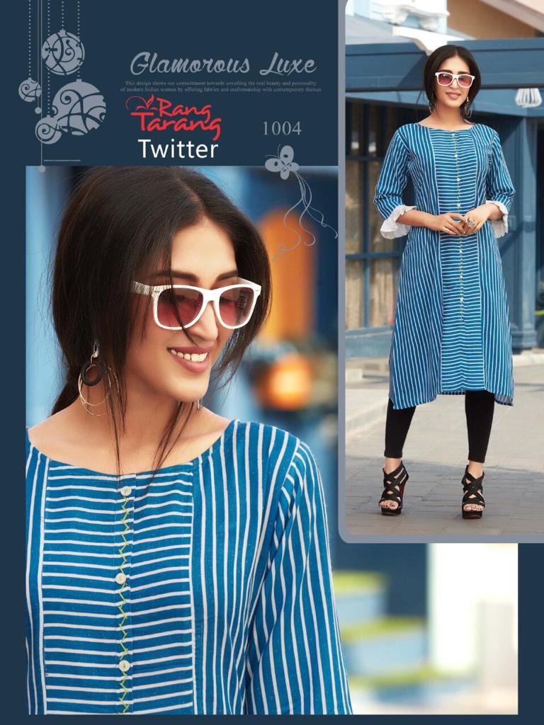 Fc Twitter Printed Slub Rayon Modern Kurtis