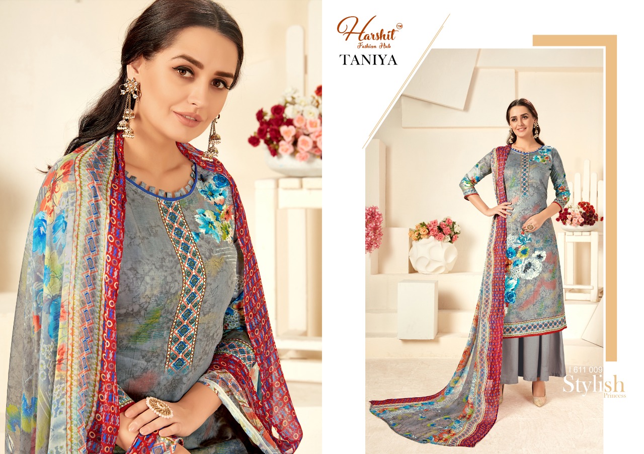 Harshit Presents Taniya Coollection Of Floral Printed Jam Cotton Dress Materials