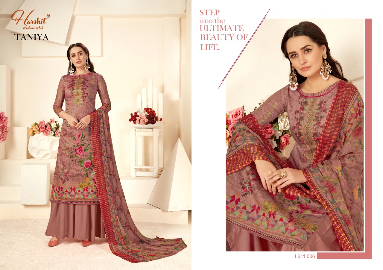 Harshit Presents Taniya Coollection Of Floral Printed Jam Cotton Dress Materials