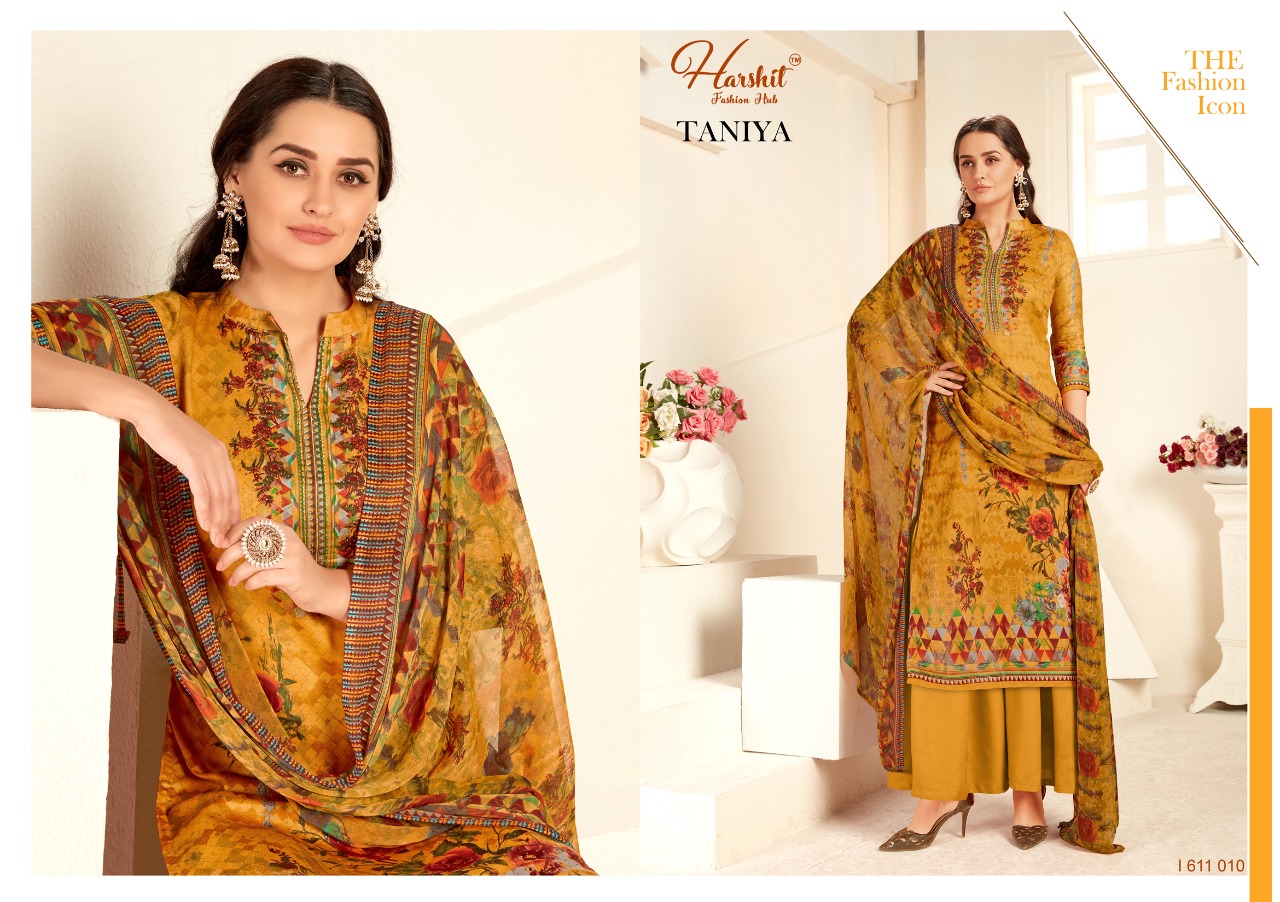 Harshit Presents Taniya Coollection Of Floral Printed Jam Cotton Dress Materials