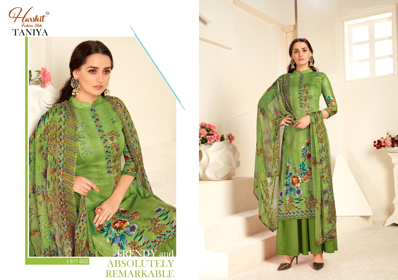 Harshit Presents Taniya Coollection Of Floral Printed Jam Cotton Dress Materials