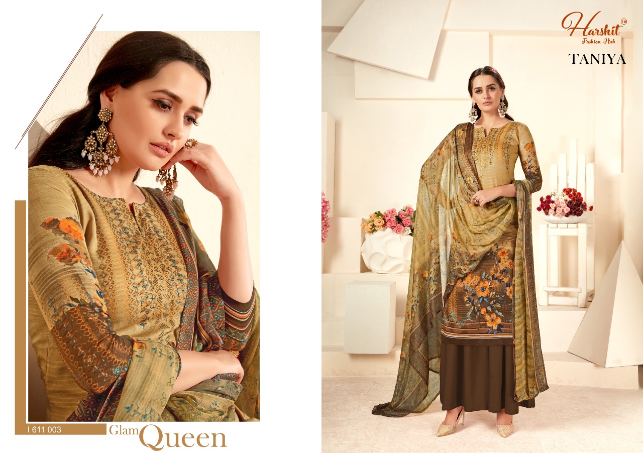 Harshit Presents Taniya Coollection Of Floral Printed Jam Cotton Dress Materials