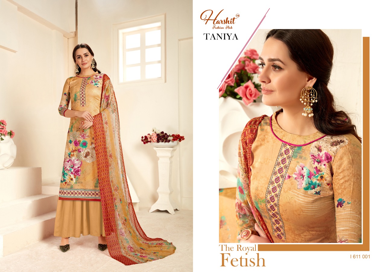 Harshit Presents Taniya Coollection Of Floral Printed Jam Cotton Dress Materials