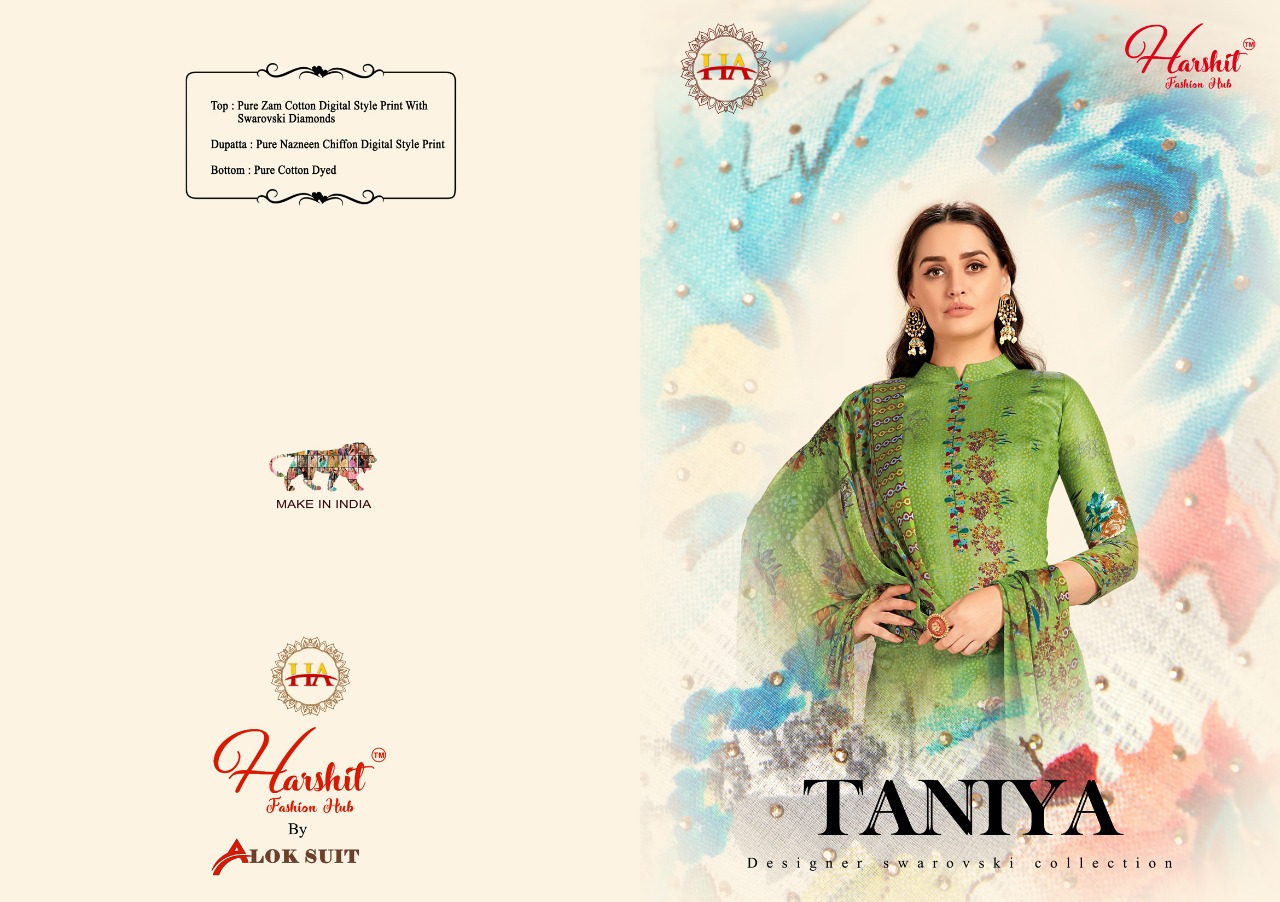 Harshit Presents Taniya Coollection Of Floral Printed Jam Cotton Dress Materials