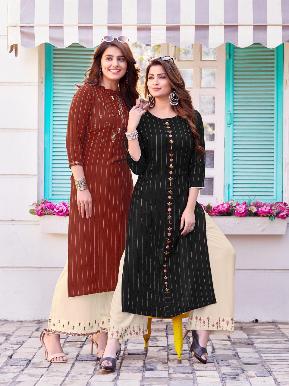 Ladies Flavour Presents Brand New Jasmeet Kurtis With White Plazzo Catalogue