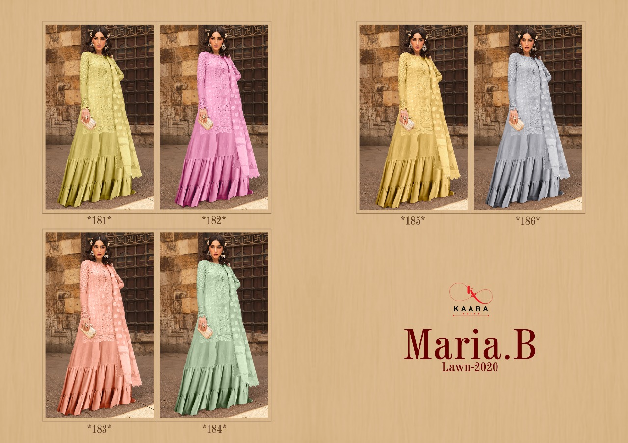 Kaara Presents Maria B Lawn 2020 Collection Of Heavy Embroidered Pure Cotton Pakistani Suits