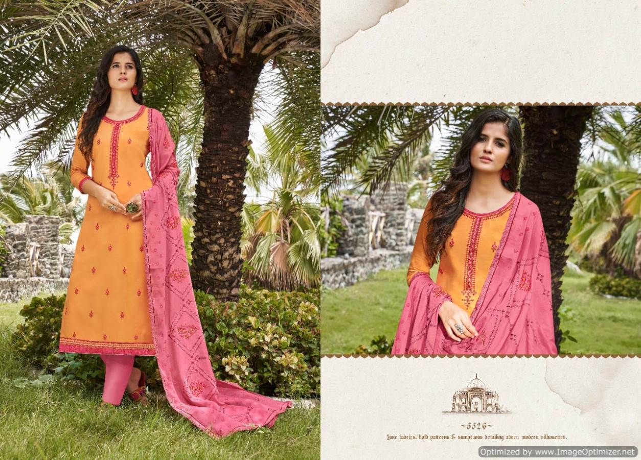 Kessi Presents Taj 2 Jam Silk Embroidered Dress Materials