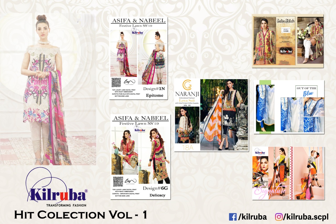 Kilruba Presents Hit Collection 1 Of Luxury Lawn Digital Printed Pakistani Suit