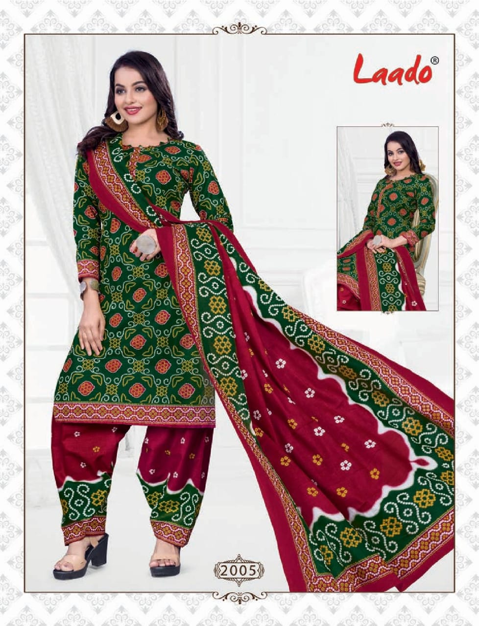 Laado Presents Bandhni 2 Collection Of Bandhej Printed Cotton Dress Materials