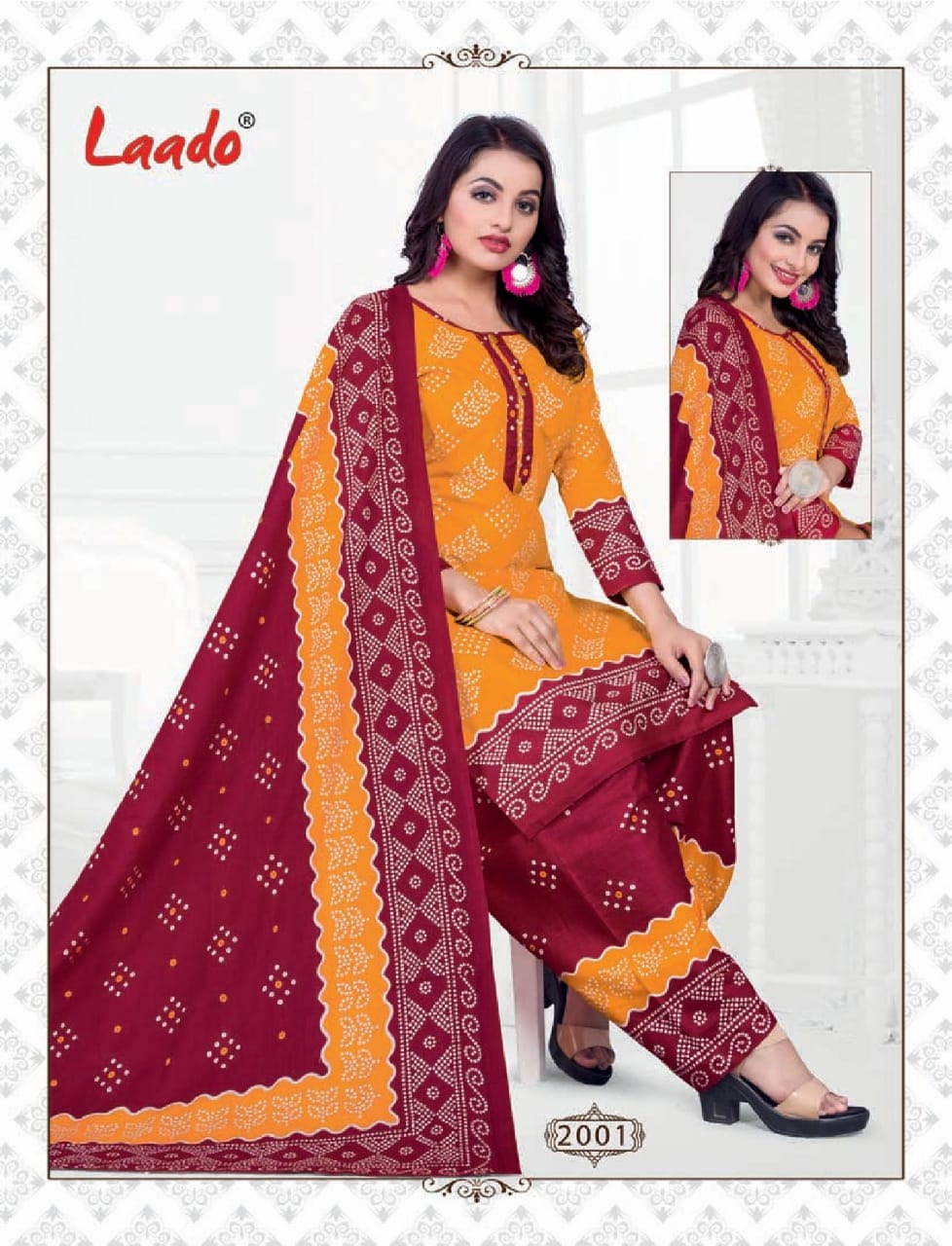 Laado Presents Bandhni 2 Collection Of Bandhej Printed Cotton Dress Materials