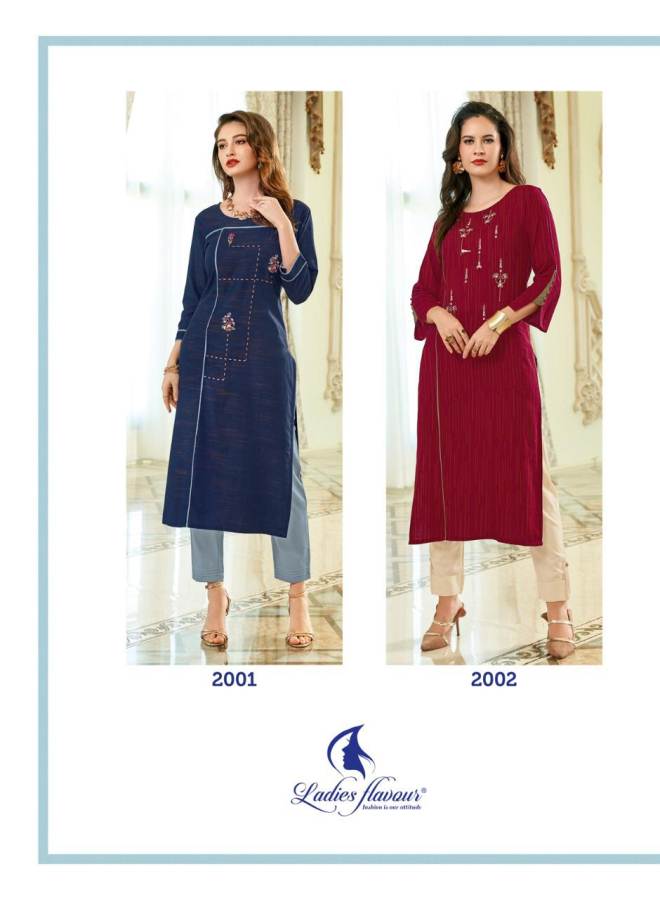 Ladies Flavour Presents Ozarro Collection Of Stylish Kurti With Bottom