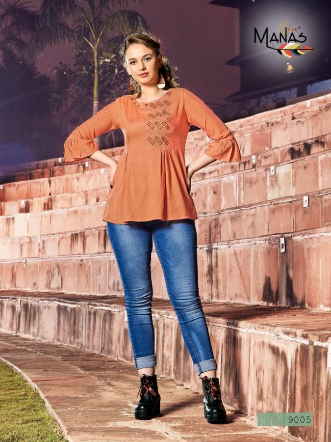 Manas Presents Rim Zim Collection Of Rayon Embroidered Top