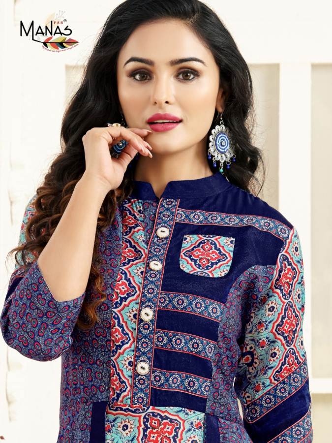 Manas Presents Valentina Collection Of 2 Muslin Digital Printed Kurtis