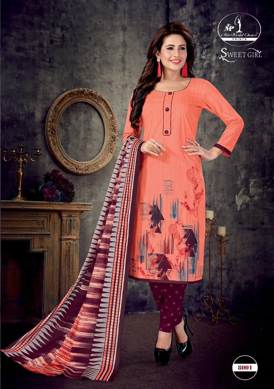 Miss World Presents Sweet Girl 8 Collection Of Cotton Printed Casual Dress Materials