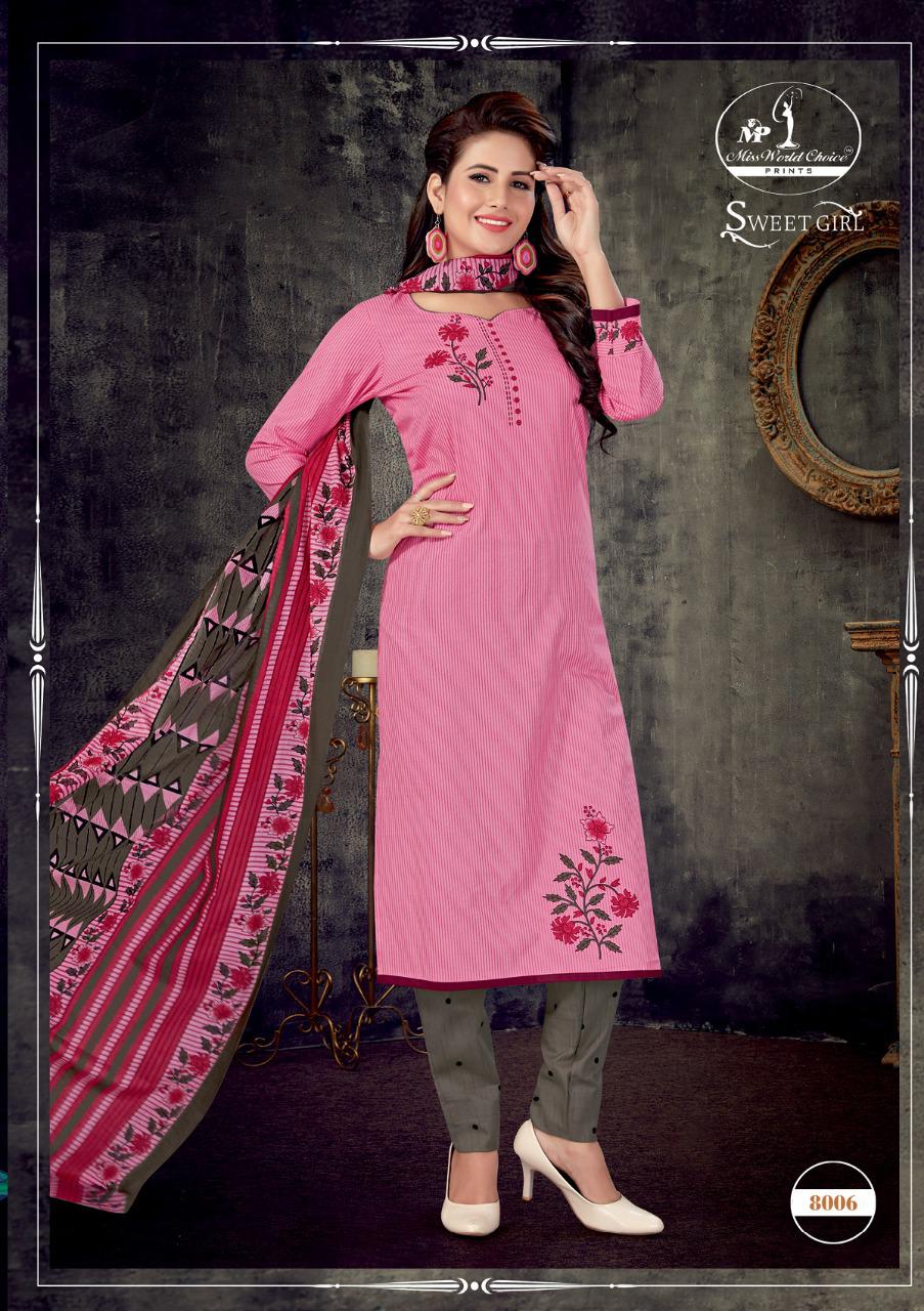 Miss World Presents Sweet Girl 8 Collection Of Cotton Printed Casual Dress Materials