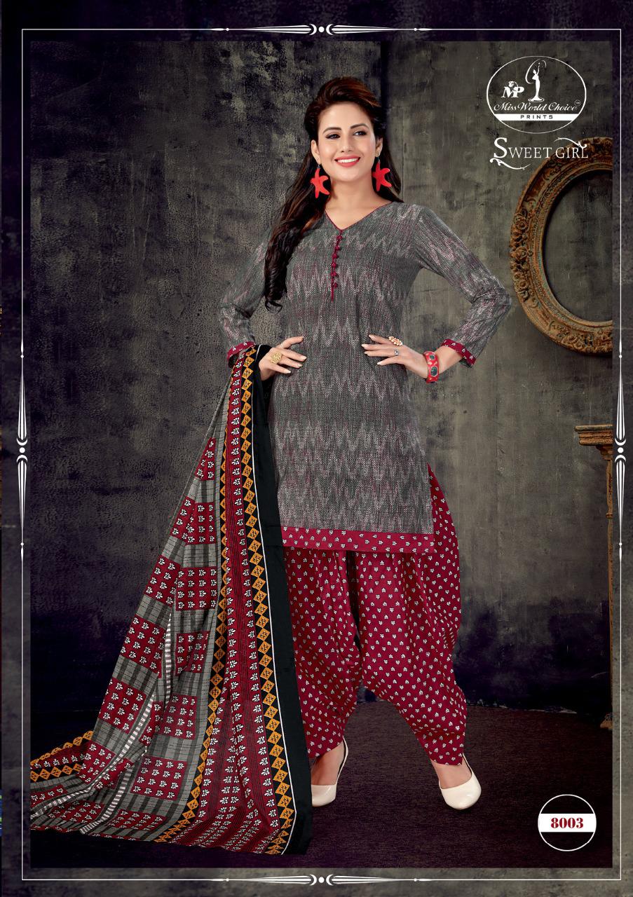 Miss World Presents Sweet Girl 8 Collection Of Cotton Printed Casual Dress Materials