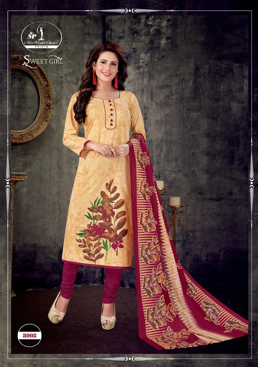 Miss World Presents Sweet Girl 8 Collection Of Cotton Printed Casual Dress Materials