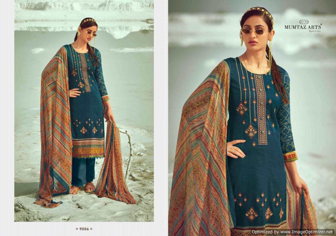 Mumtaz Presents Sajda Collection Of Jam Satin Embroidered & Digital Printed Dress Materials