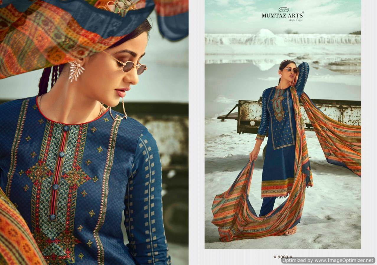 Mumtaz Presents Sajda Collection Of Jam Satin Embroidered & Digital Printed Dress Materials