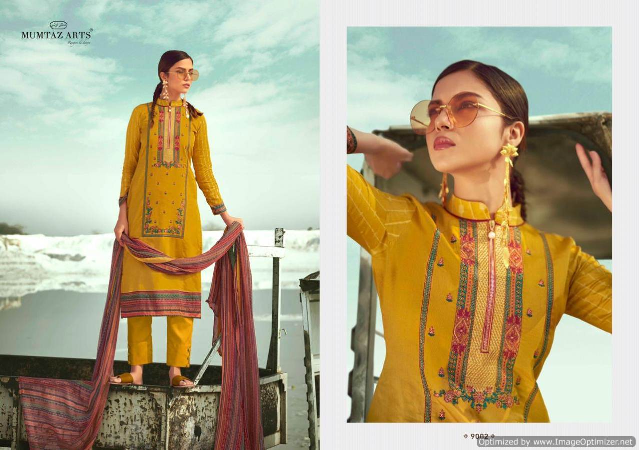 Mumtaz Presents Sajda Collection Of Jam Satin Embroidered & Digital Printed Dress Materials