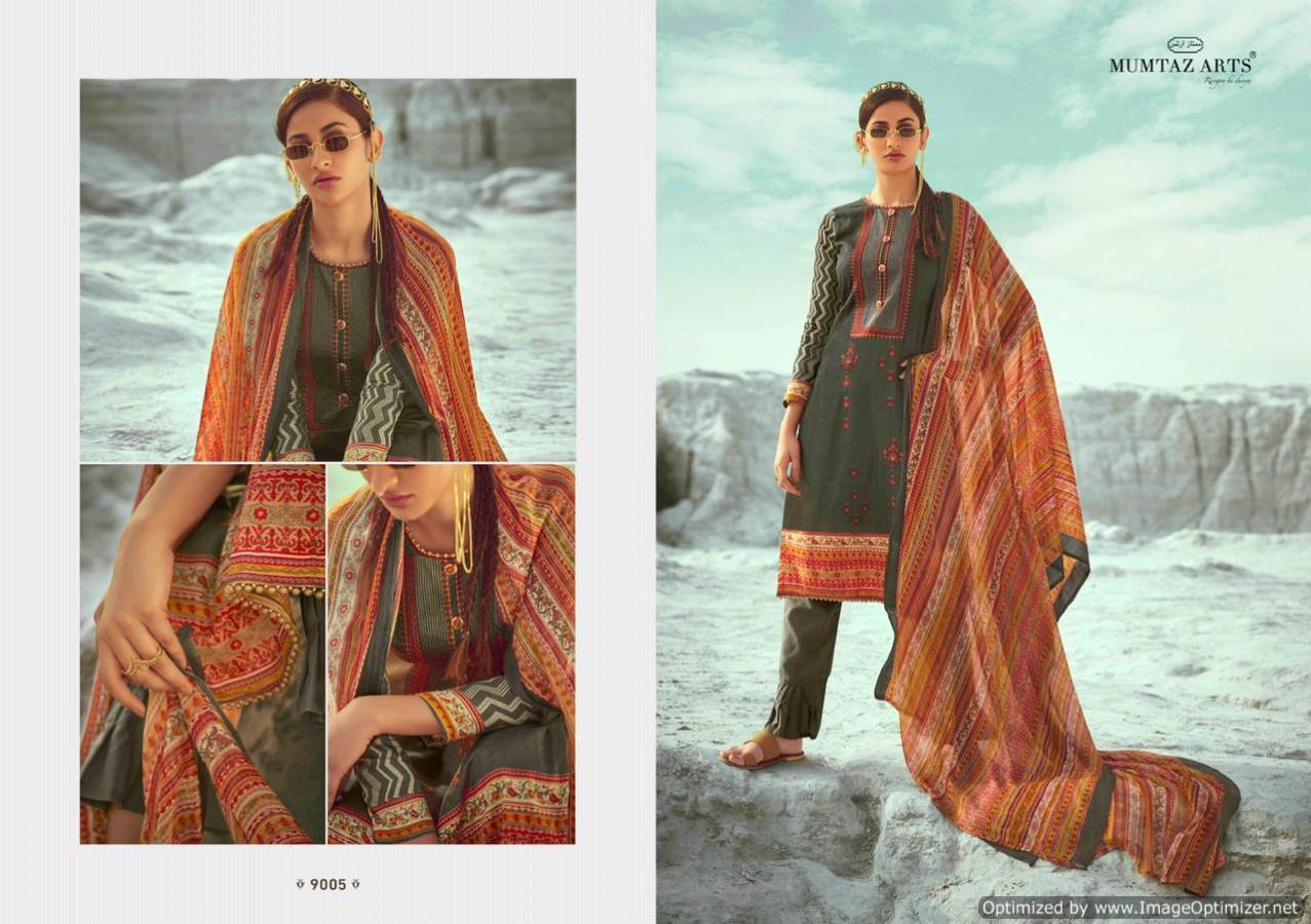 Mumtaz Presents Sajda Collection Of Jam Satin Embroidered & Digital Printed Dress Materials