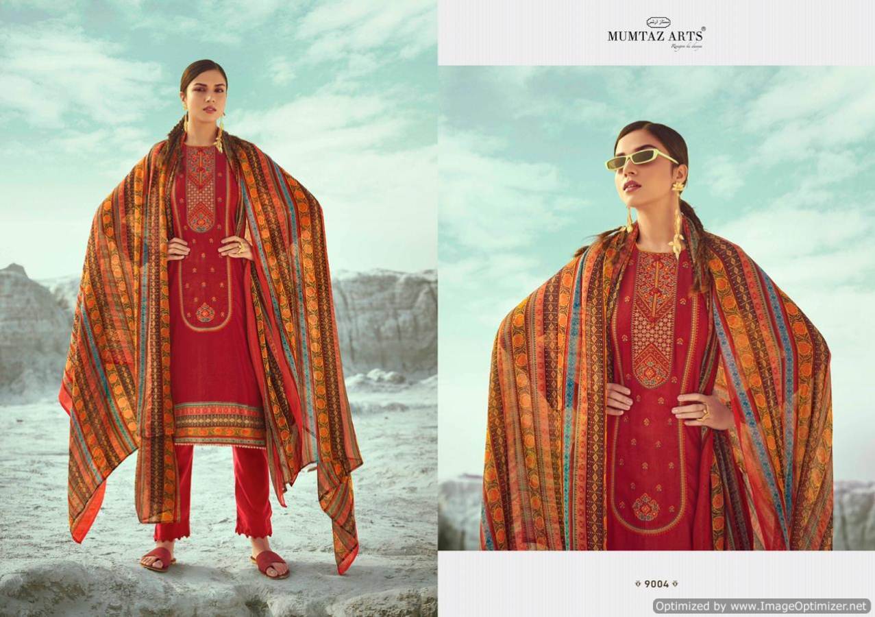 Mumtaz Presents Sajda Collection Of Jam Satin Embroidered & Digital Printed Dress Materials