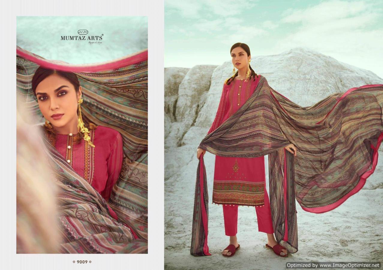 Mumtaz Presents Sajda Collection Of Jam Satin Embroidered & Digital Printed Dress Materials