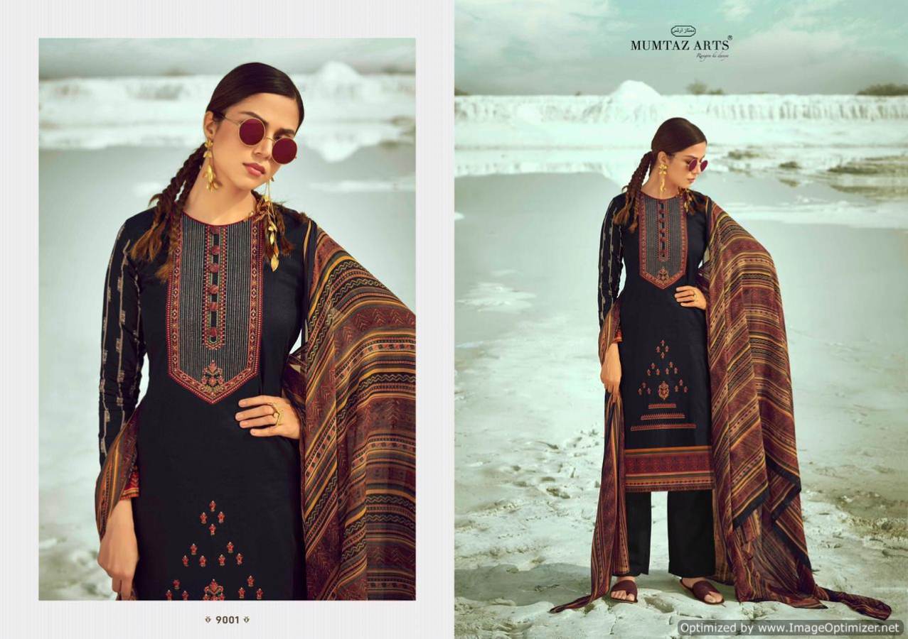 Mumtaz Presents Sajda Collection Of Jam Satin Embroidered & Digital Printed Dress Materials