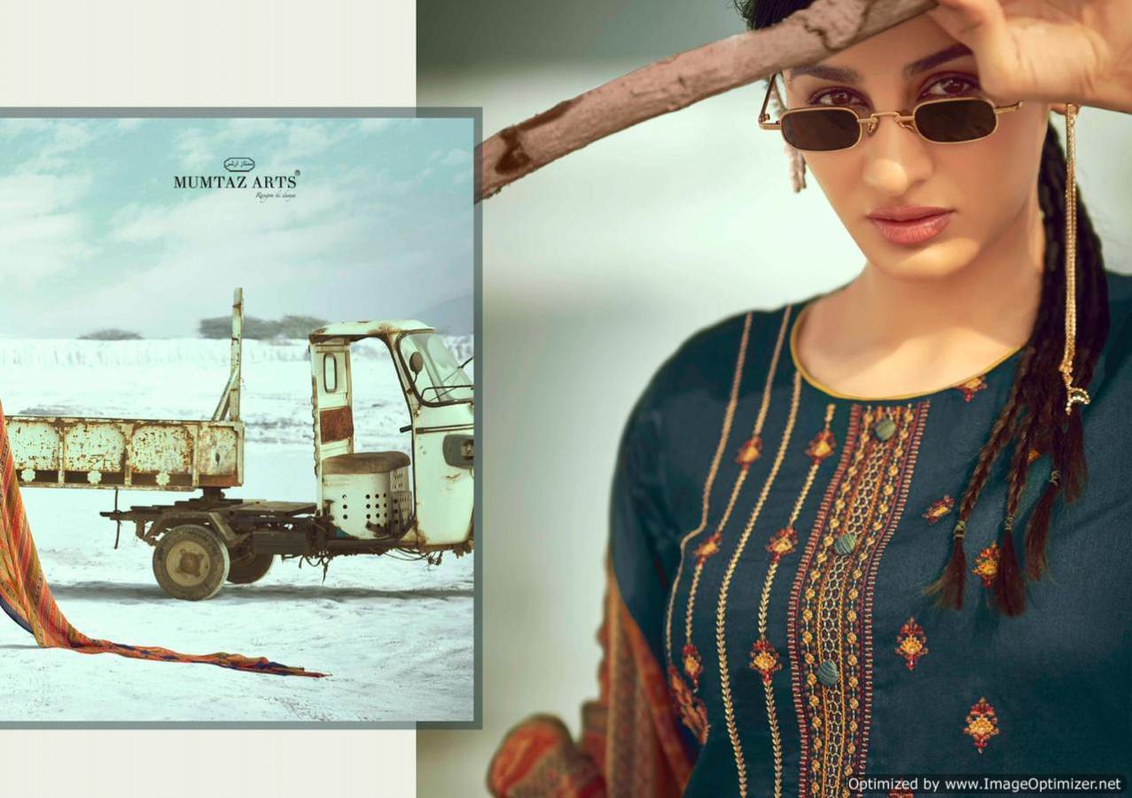 Mumtaz Presents Sajda Collection Of Jam Satin Embroidered & Digital Printed Dress Materials