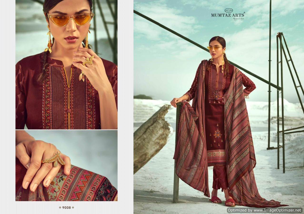 Mumtaz Presents Sajda Collection Of Jam Satin Embroidered & Digital Printed Dress Materials