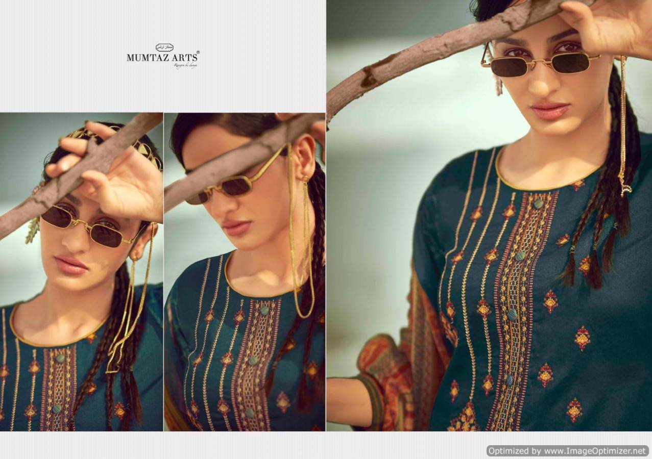 Mumtaz Presents Sajda Collection Of Jam Satin Embroidered & Digital Printed Dress Materials
