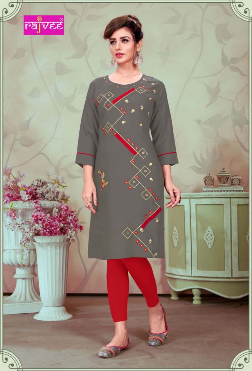 Fc Rajvee Present Casual Collection Of Digital Printed Heavy Rayon Casual Kurtis