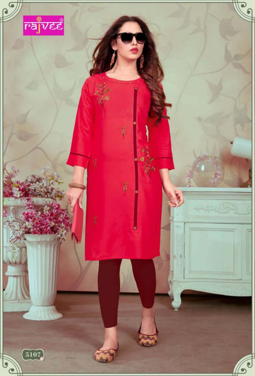 Fc Rajvee Present Casual Collection Of Digital Printed Heavy Rayon Casual Kurtis