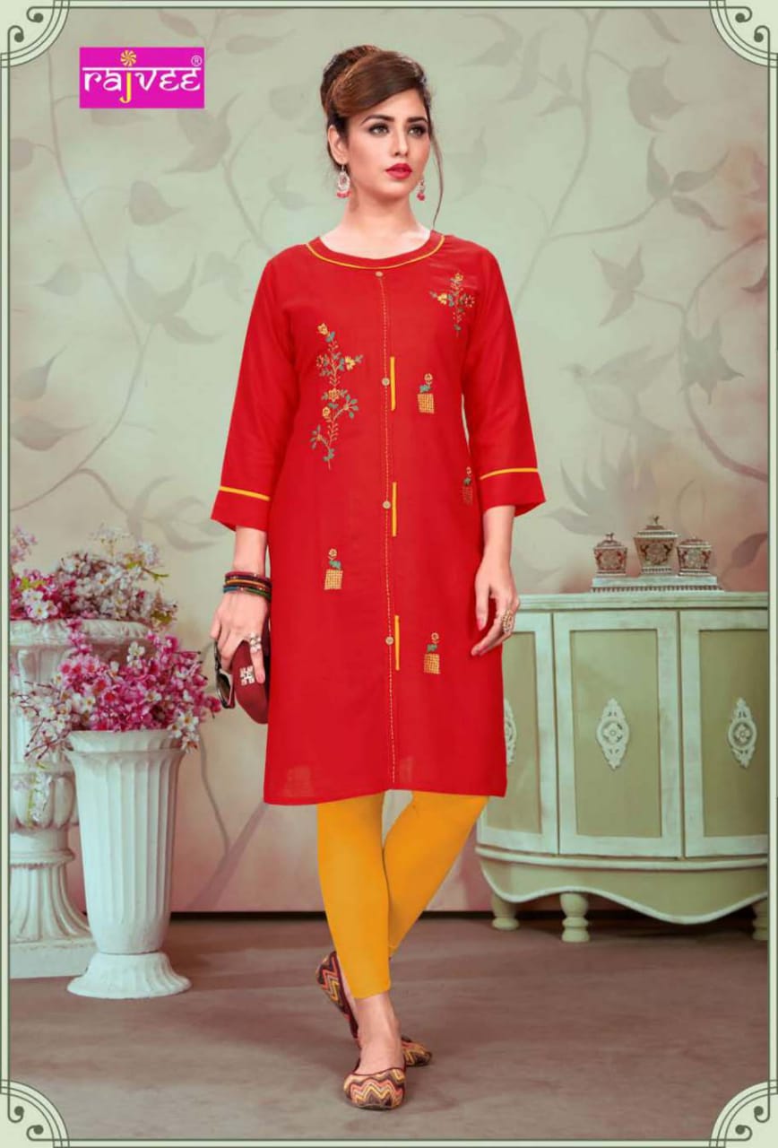 Fc Rajvee Present Casual Collection Of Digital Printed Heavy Rayon Casual Kurtis