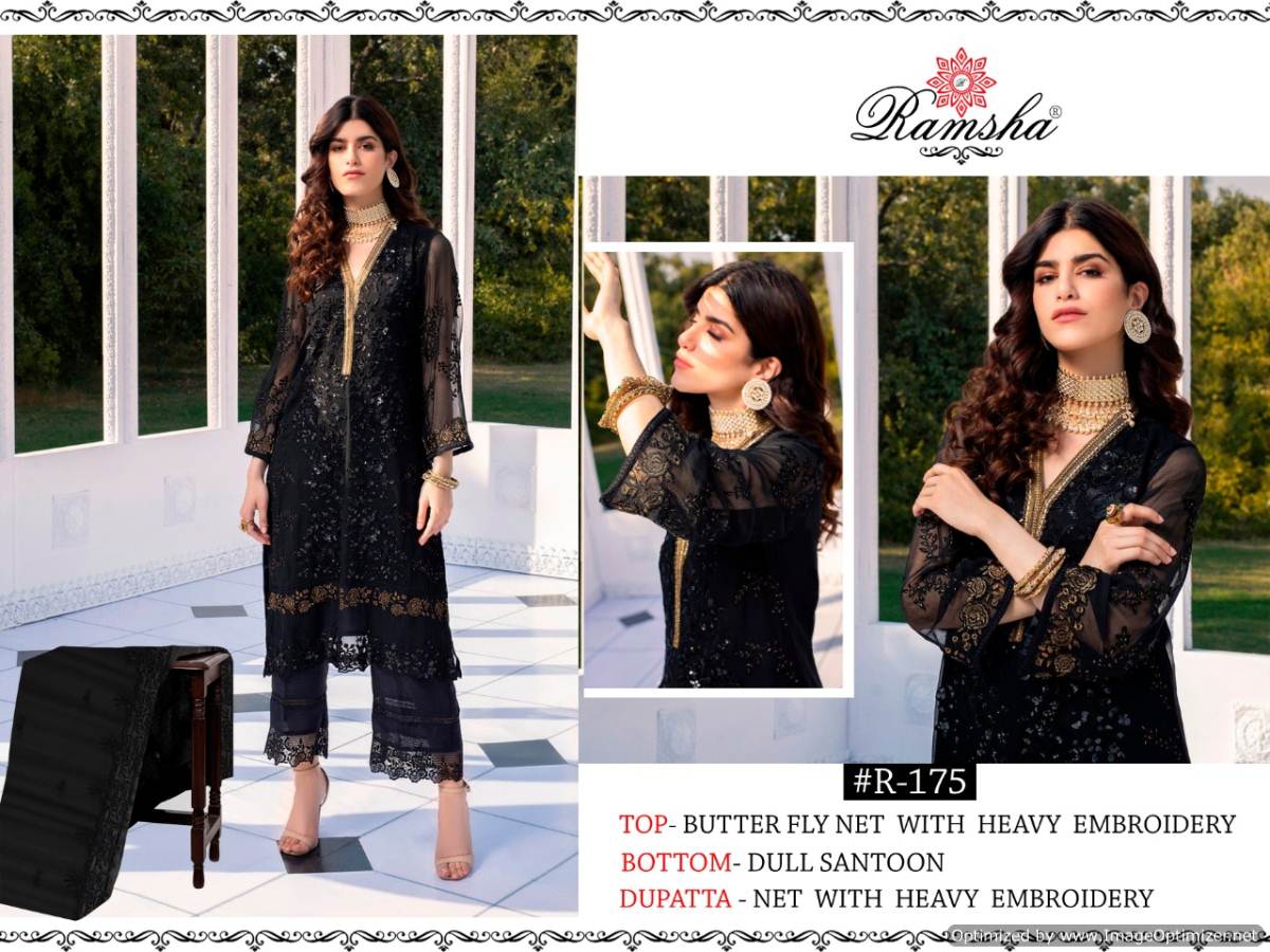 Ramsha Presents R173 To 176 Collection Of Heavy Embroidered Pakistani Suits