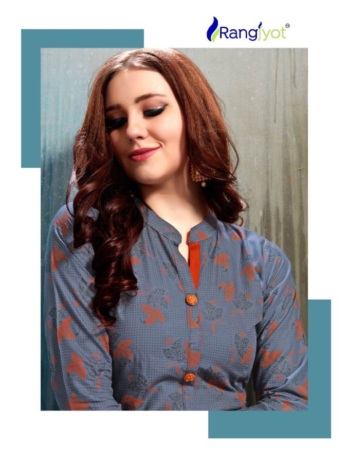 Rangjyot Presents Nagma 2 Collection Of Heavy Rayon Printed Kurtis With Sharara