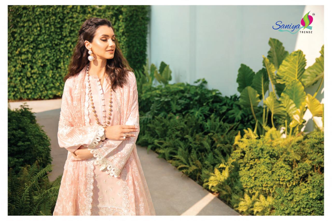 Saniya Almirah 7 Self Embroidered Digital Printed Cotton Dress Materials