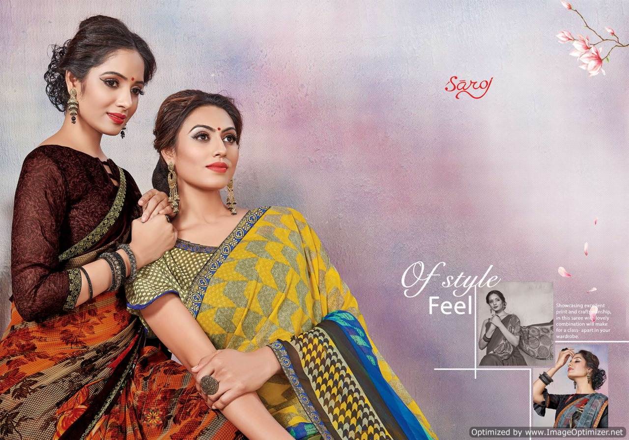 Saroj Emlli 3 Digital Printed Weightless Georgette Casual Sarees