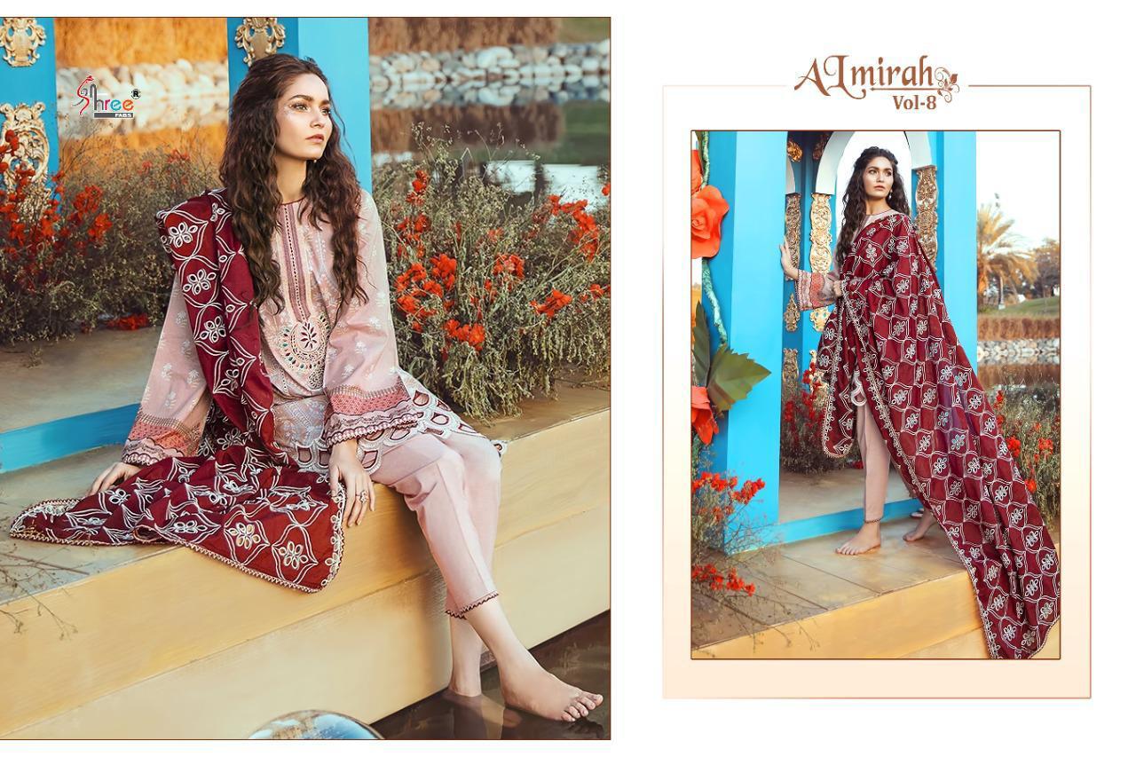 Shree Presents Almirah 8 Collection Of Pure Cotton Amazing Embroidered Pakistani Suits