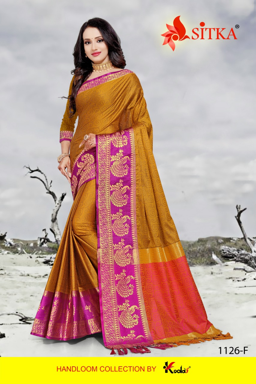 Sitka Presents Torian Silk 1126 Peacock Design Cotton Silk Sarees