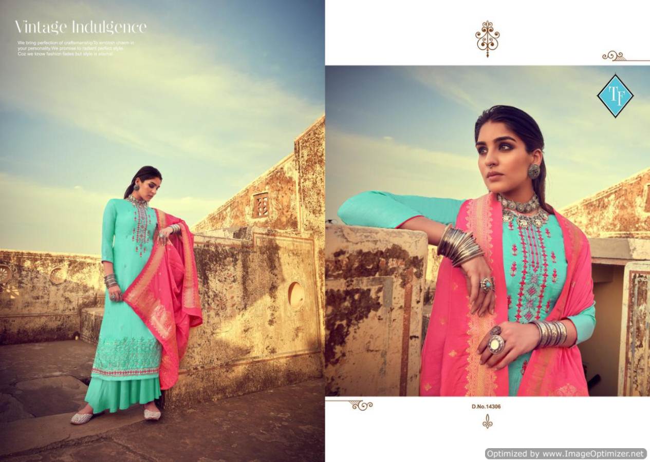 Tanishk Presents Kriza Collection Of Embroidered Jam Satin Silk Salwar Suit