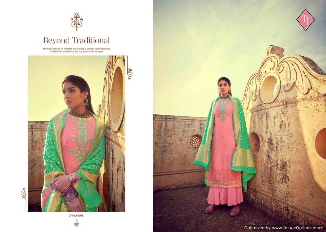 Tanishk Presents Kriza Collection Of Embroidered Jam Satin Silk Salwar Suit